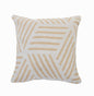 20" X 20" Tan And White 100% Cotton Geometric Zippered Pillow