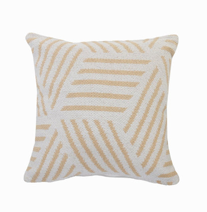 20" Black And White Cotton Geometric Throw Pillow