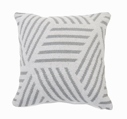 20" Black And White Cotton Geometric Throw Pillow
