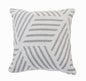 20" X 20" Tan And White 100% Cotton Geometric Zippered Pillow