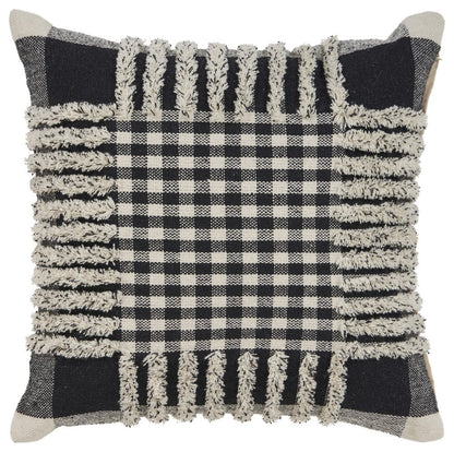 18" Black and Off White Throw Pillow