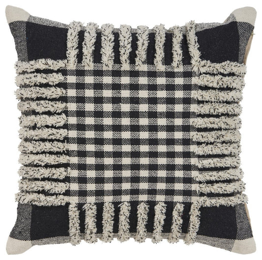 18" Black and Off White Throw Pillow