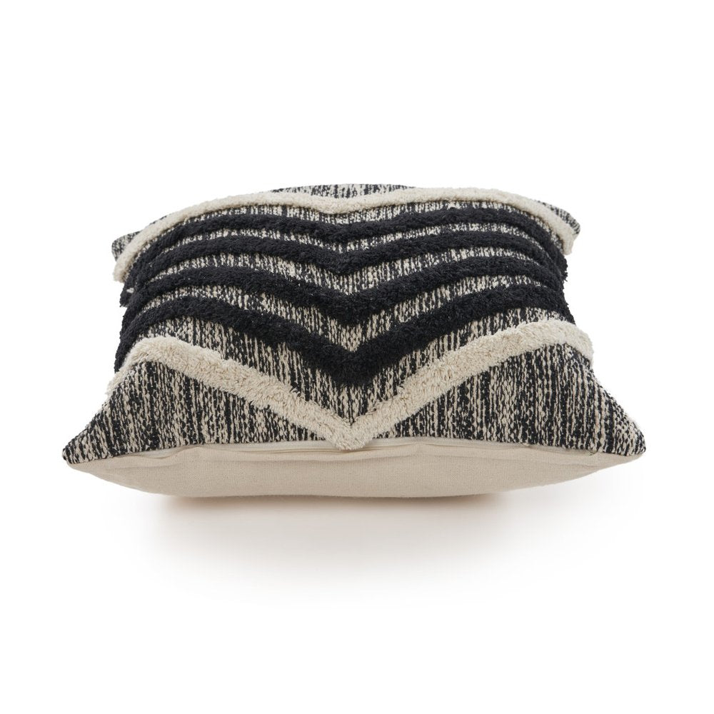 18" Black and Off White Throw Pillow