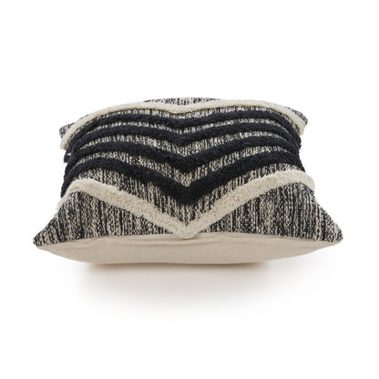 18" Black and Off White Throw Pillow