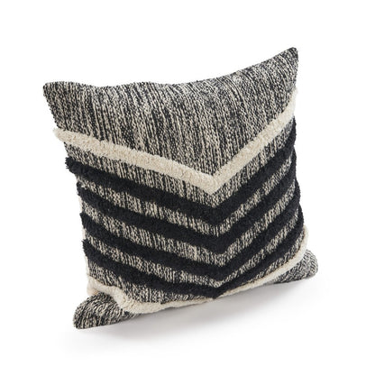18" Black and Off White Throw Pillow