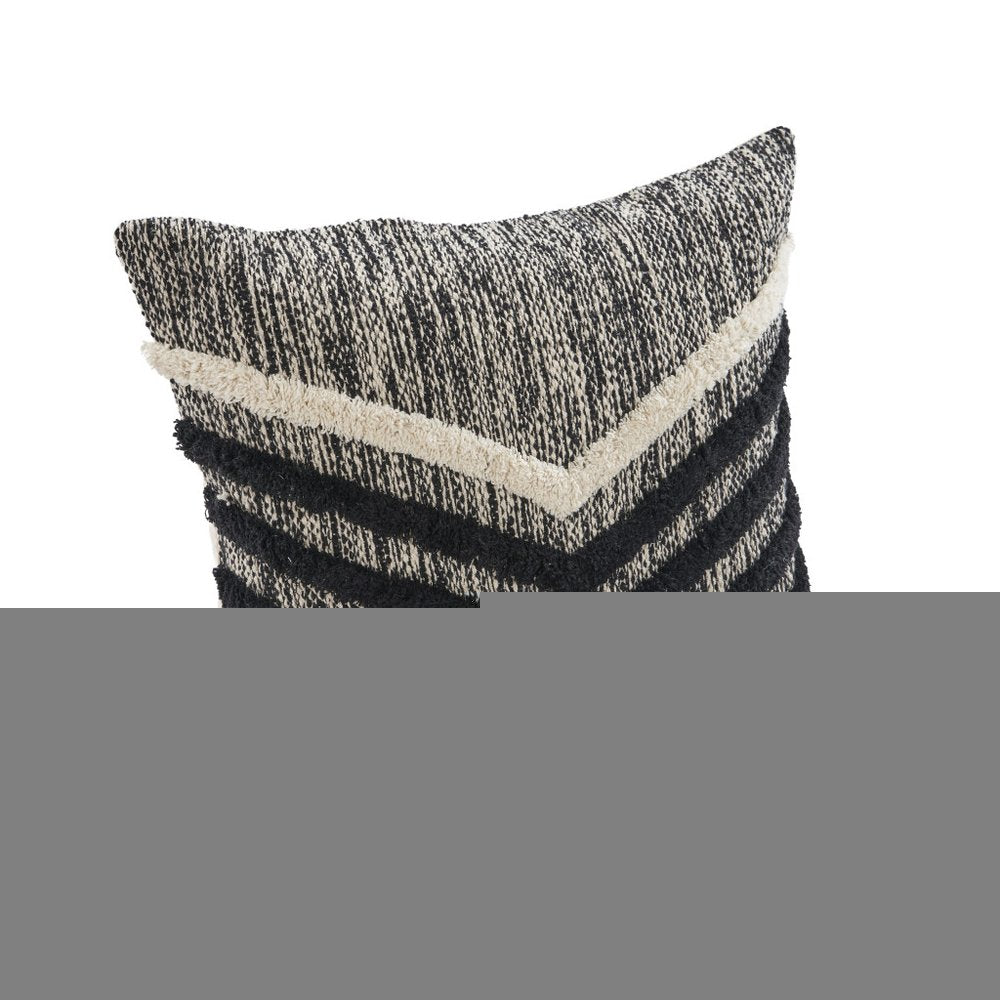 18" Black and Off White Throw Pillow