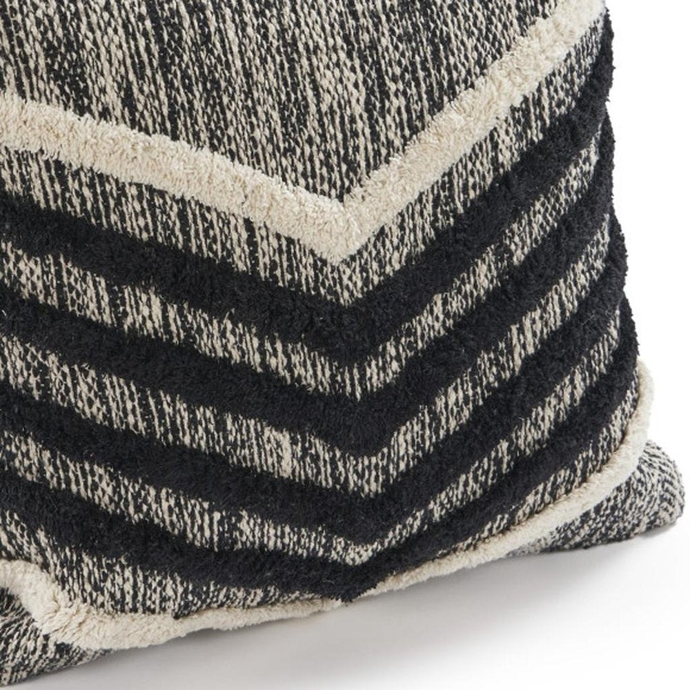 18" Black and Off White Throw Pillow