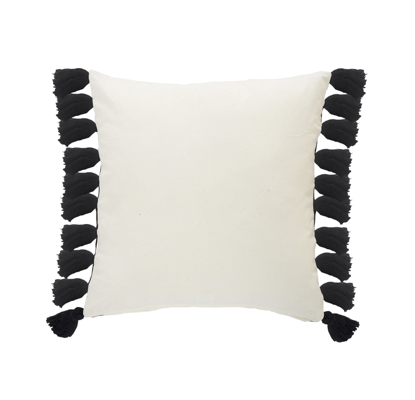 20" X 20" Black And Ivory 100% Cotton Striped Zippered Pillow