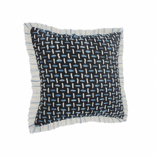 20" X 20" Black Gold And White Polyester And Cotton Blend Geometric Zippered Pillow