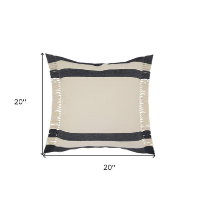 20" Gray and White Throw Pillow