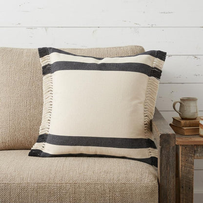 20" Gray and White Throw Pillow