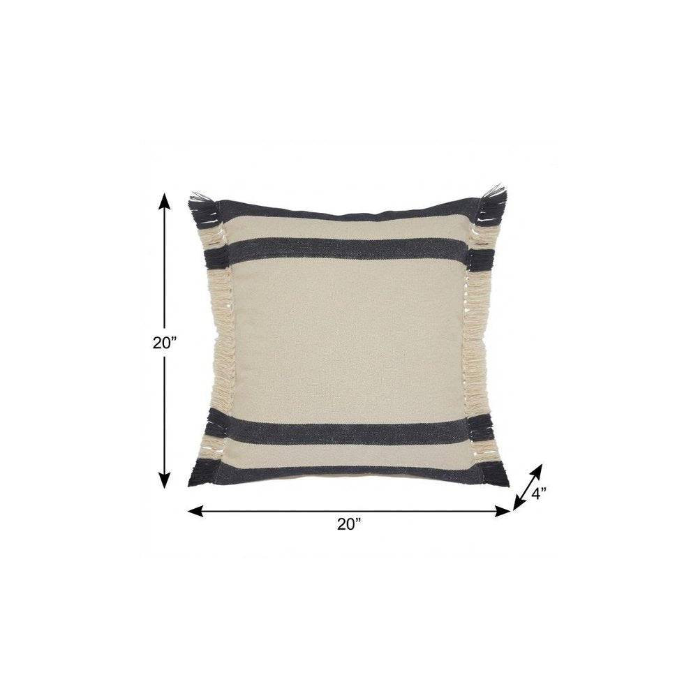 20" Blue and White Throw Pillow