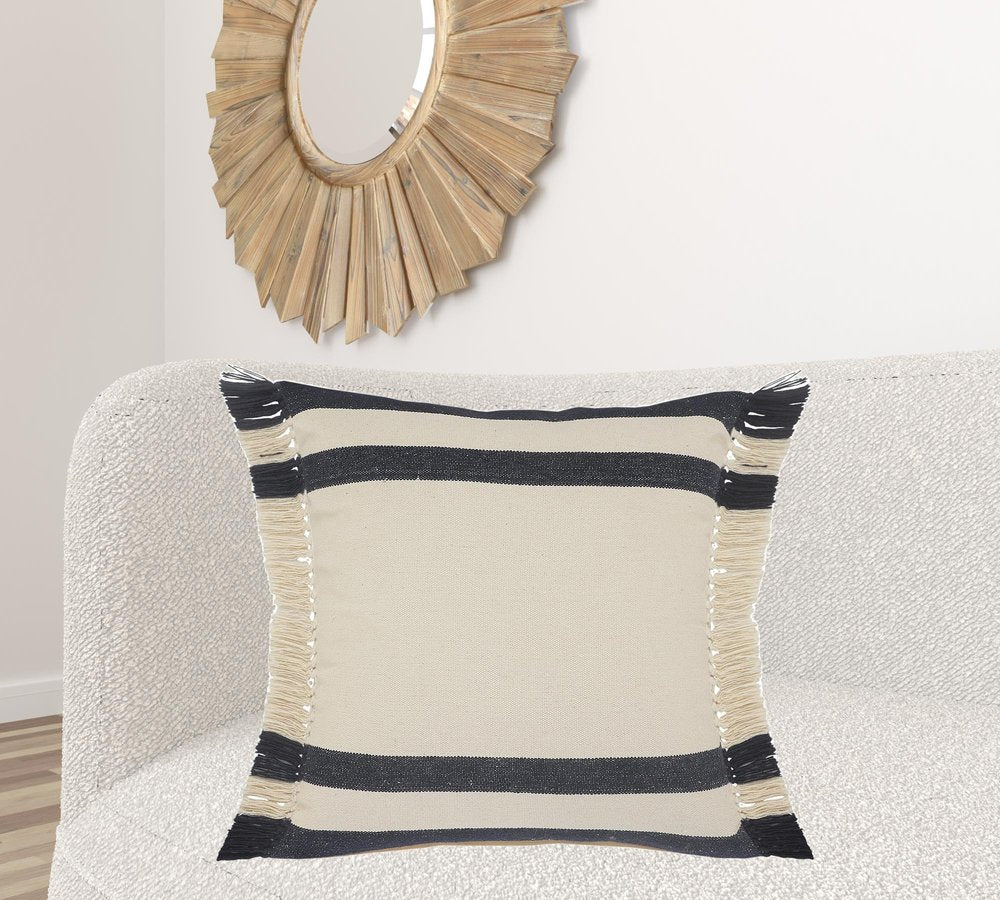 20" Gray and White Throw Pillow