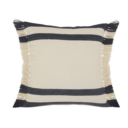 20" Gray and White Throw Pillow