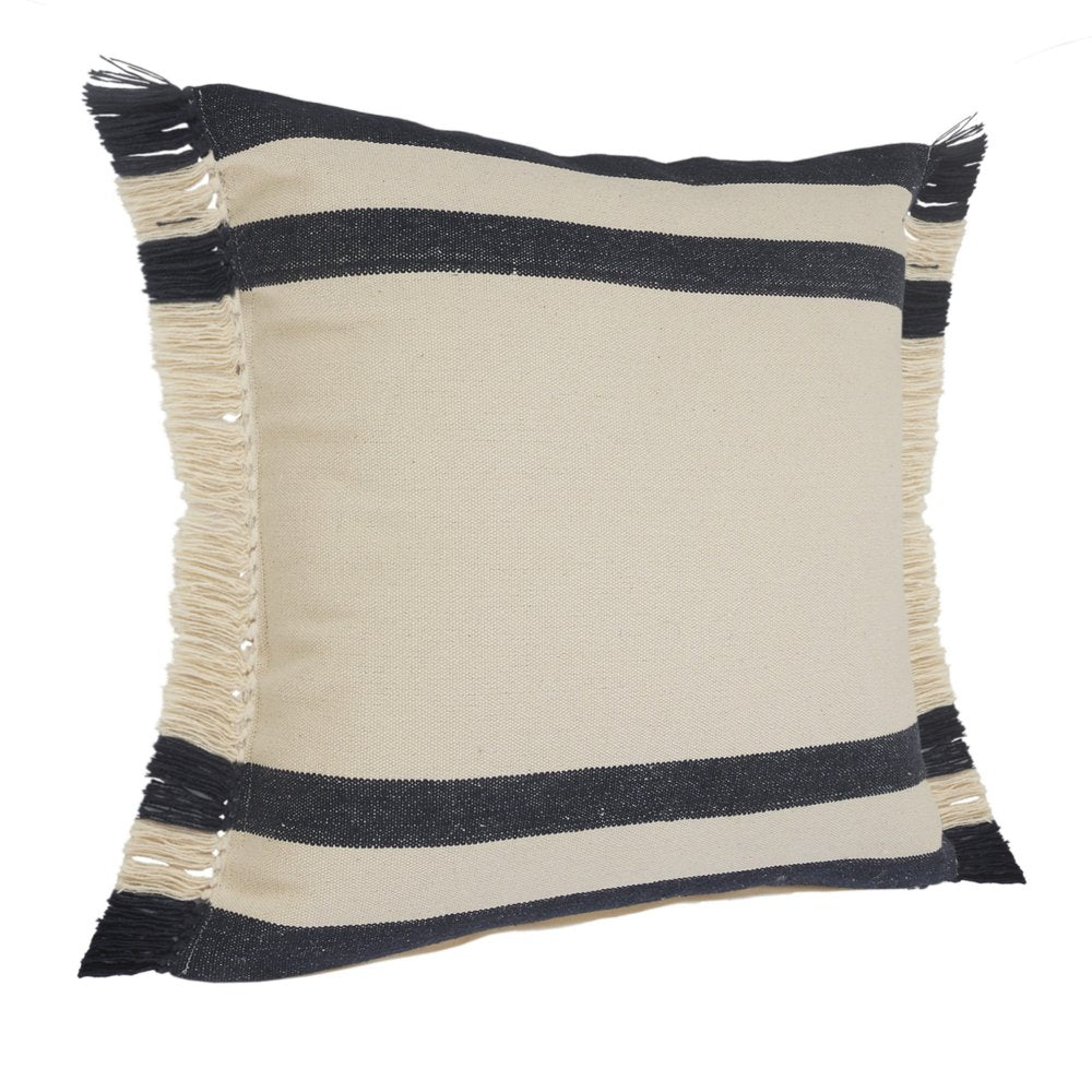 20" Gray and White Throw Pillow