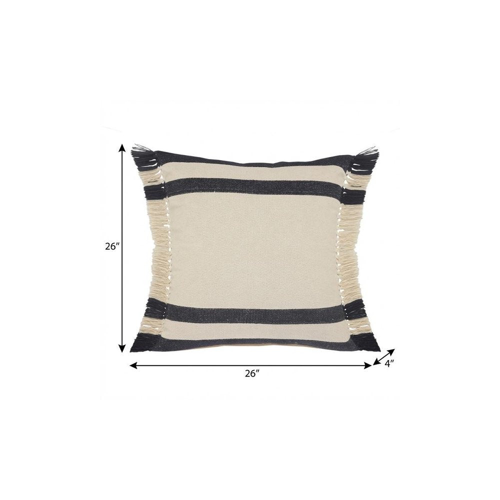 20" Gray and White Throw Pillow