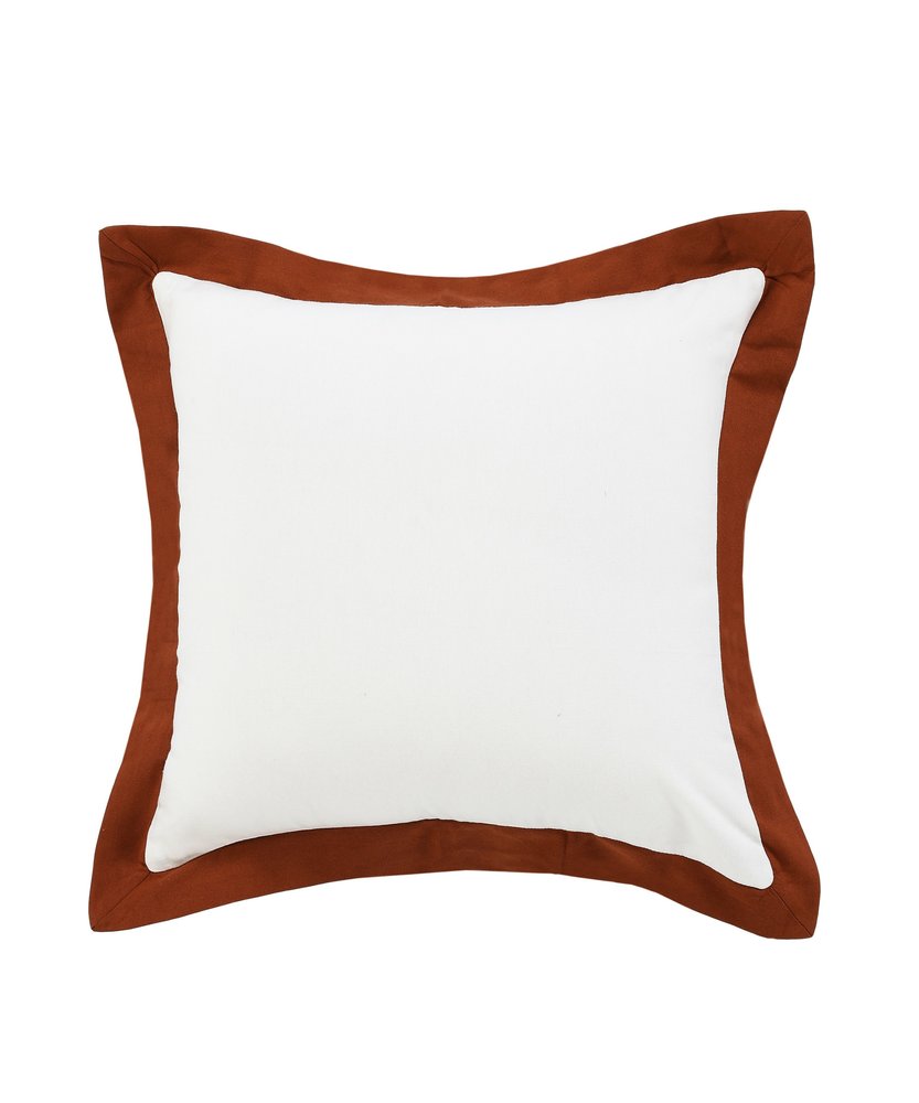 20" X 20" White And Golden Yellow 100% Cotton Geometric Zippered Pillow