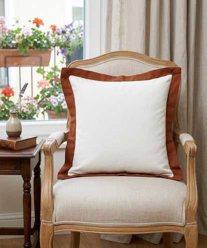 20" X 20" White And Golden Yellow 100% Cotton Geometric Zippered Pillow