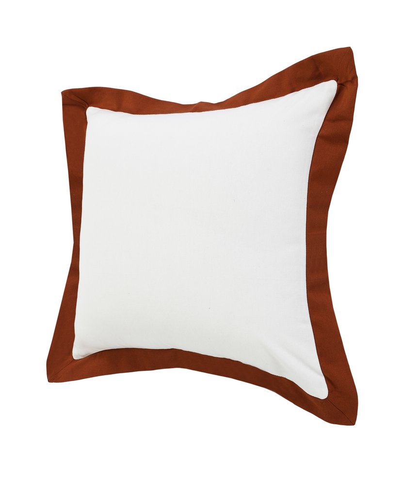 20" X 20" White And Golden Yellow 100% Cotton Geometric Zippered Pillow