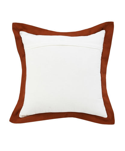 20" X 20" White And Golden Yellow 100% Cotton Geometric Zippered Pillow