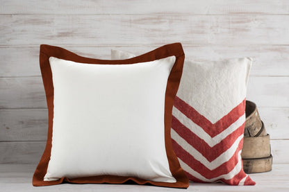 20" X 20" White And Golden Yellow 100% Cotton Geometric Zippered Pillow