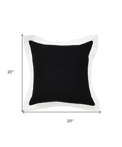 20" Black and White Throw Pillow