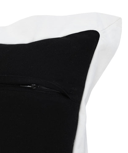 20" X 20" White And Golden Yellow 100% Cotton Geometric Zippered Pillow