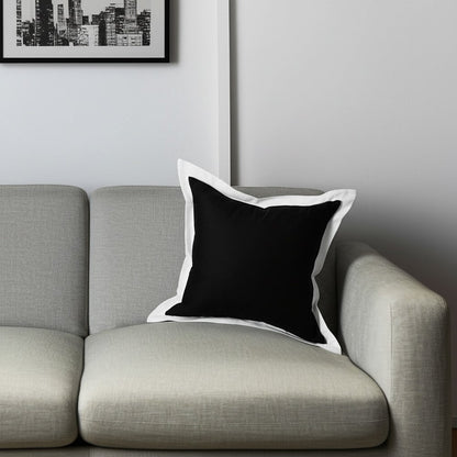 20" Black and White Throw Pillow