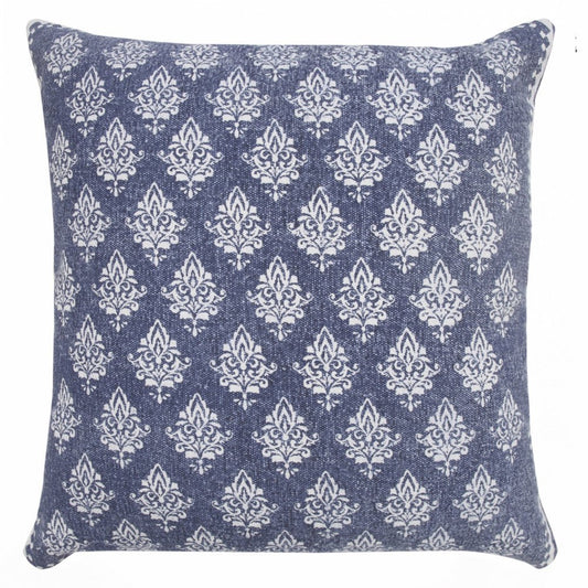 20" X 20" White And Black 100% Cotton Geometric Zippered Pillow