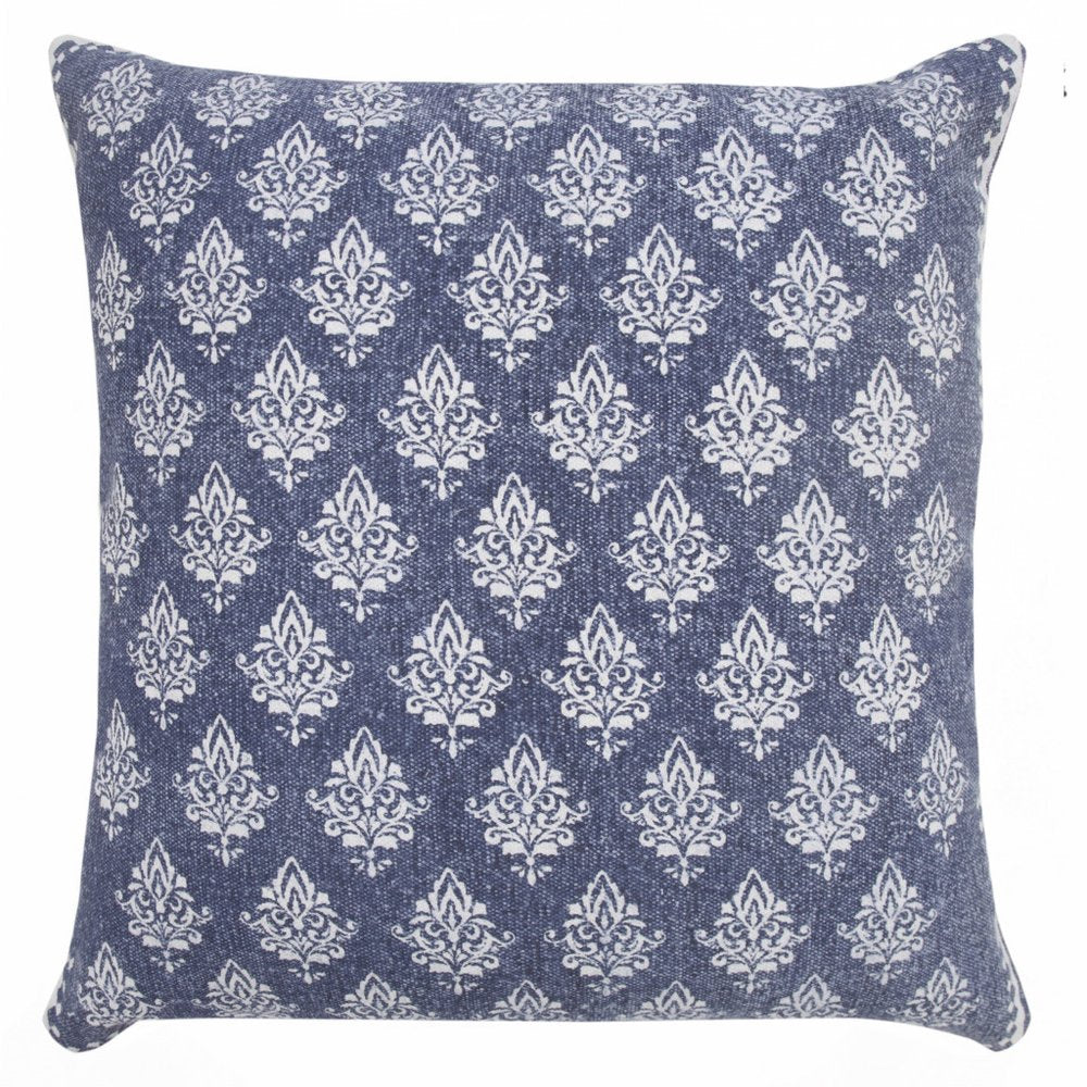 20" X 20" White And Black 100% Cotton Geometric Zippered Pillow