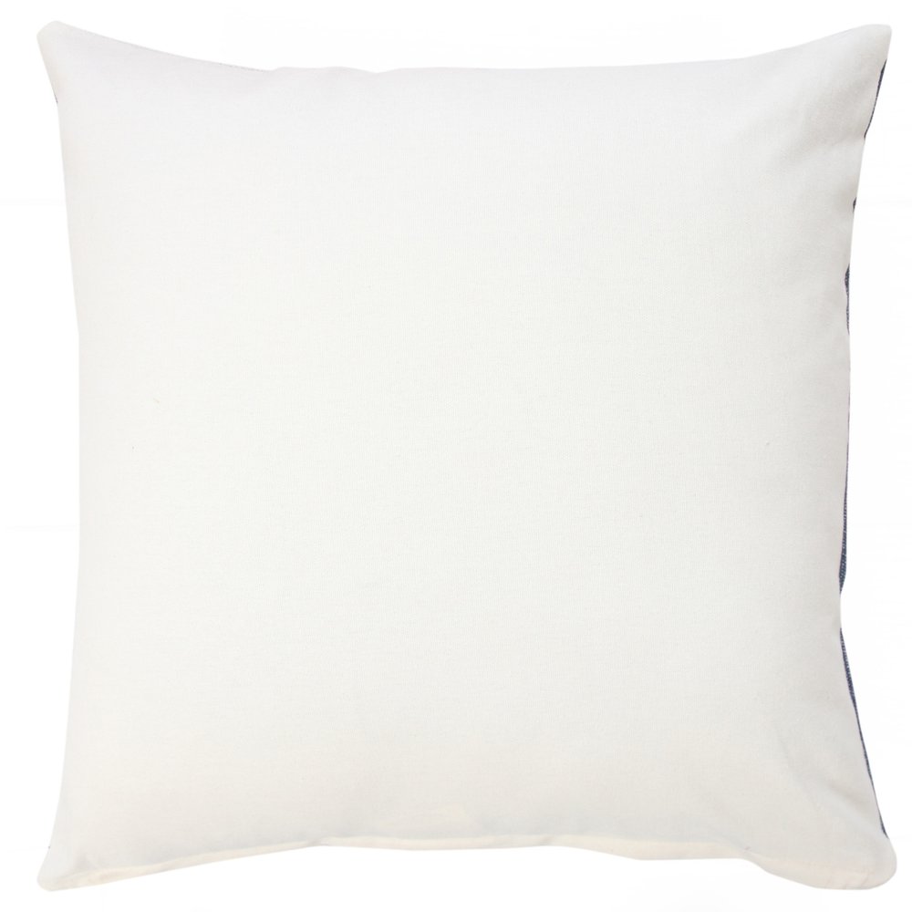 20" Indigo And White Cotton Motif Throw Pillow
