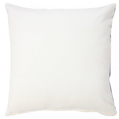 20" Indigo And White Cotton Motif Throw Pillow