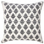 20" Indigo And White Cotton Motif Throw Pillow