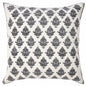 20" Indigo And White Cotton Motif Throw Pillow