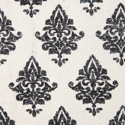 20" Indigo And White Cotton Motif Throw Pillow