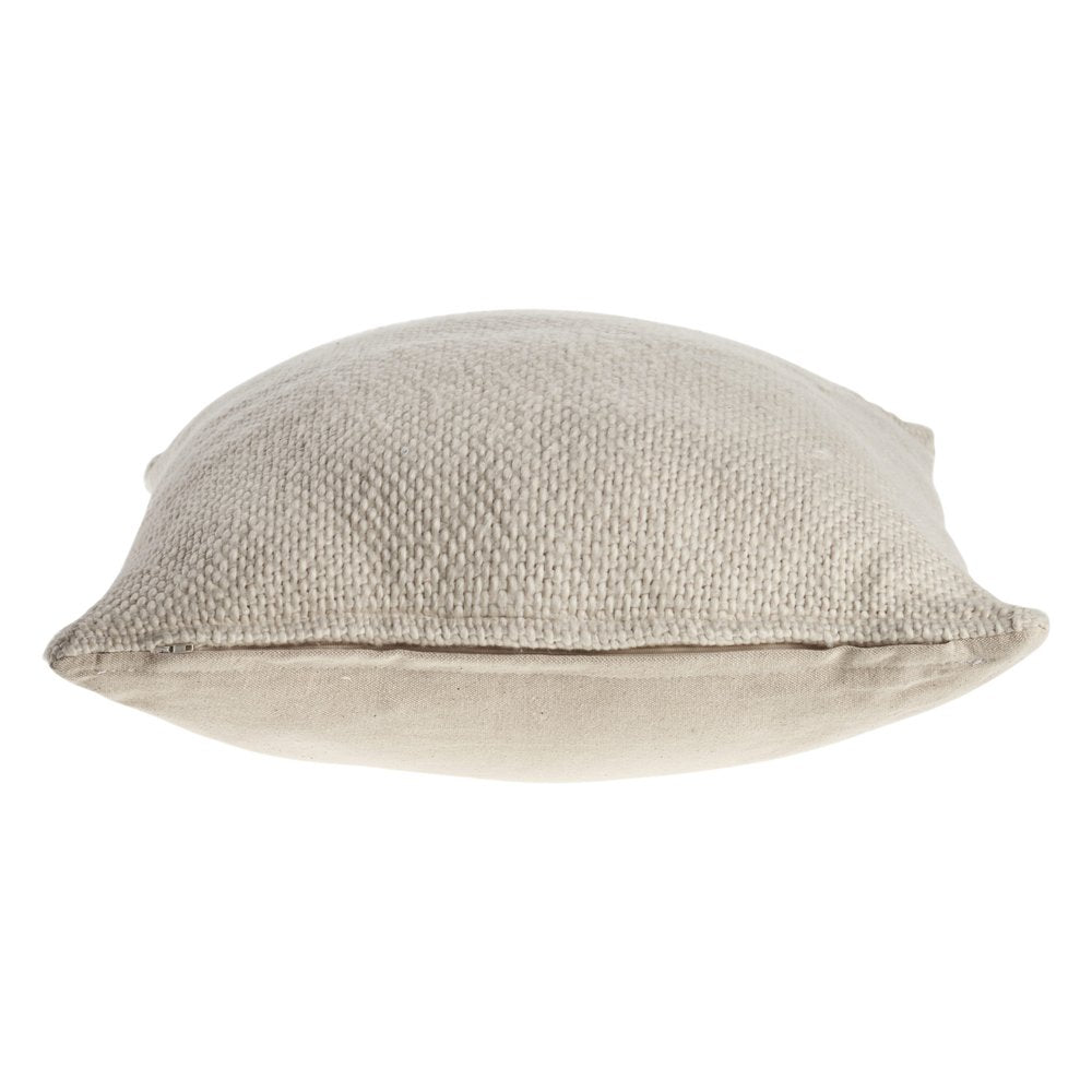 18" Cream Cotton Throw Pillow