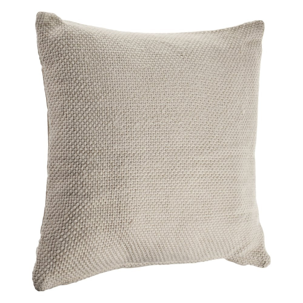 18" Cream Cotton Throw Pillow