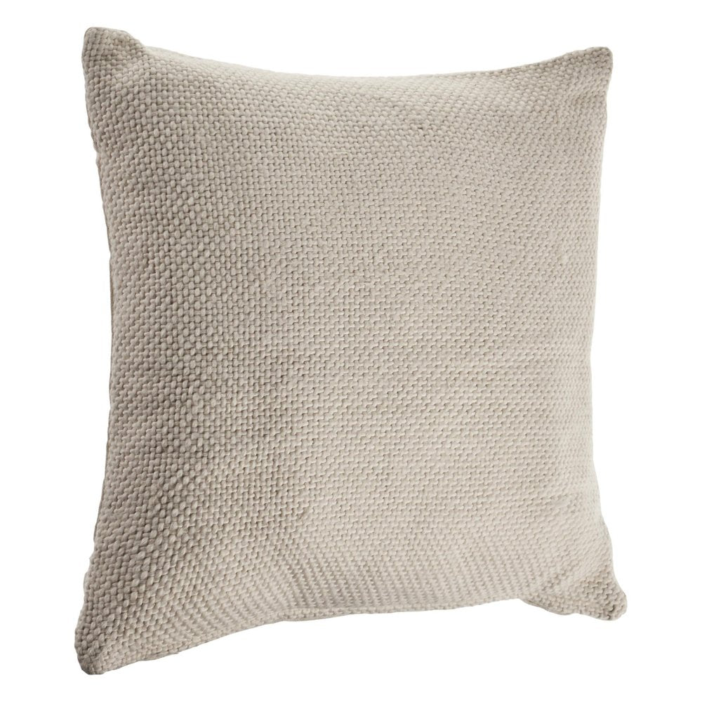 18" Cream Cotton Throw Pillow