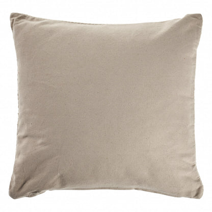 18" X 18" Cream 100% Cotton Zippered Pillow