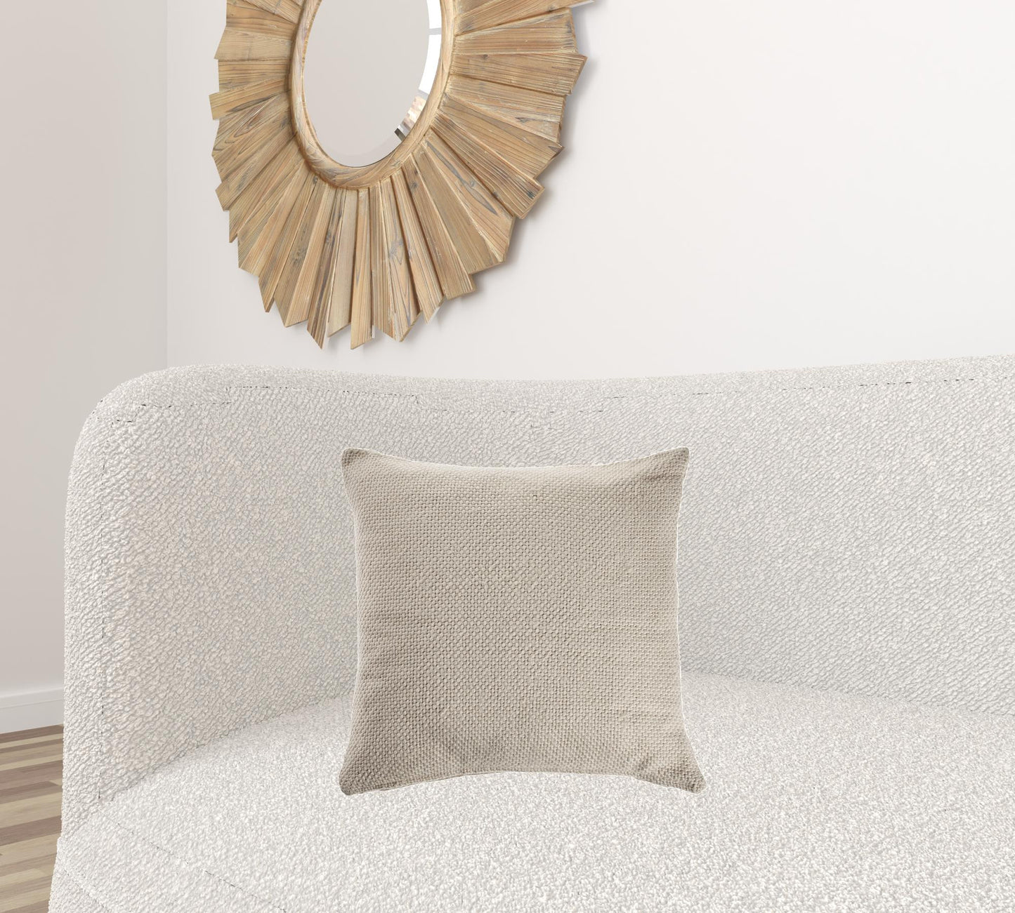 18" X 18" Cream 100% Cotton Zippered Pillow