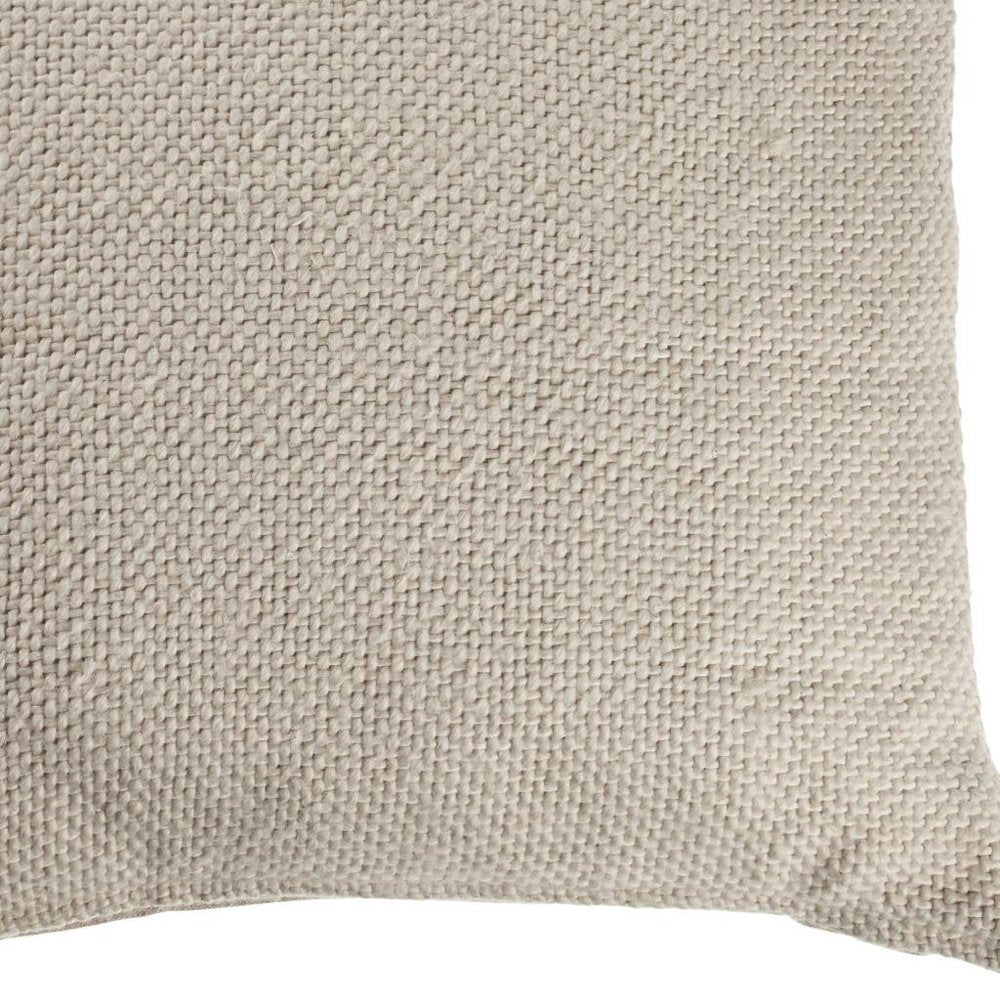18" Cream Cotton Throw Pillow