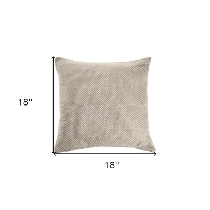 18" Cream Cotton Throw Pillow