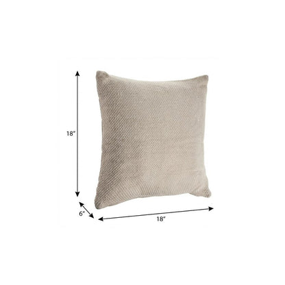 18" Cream Cotton Throw Pillow