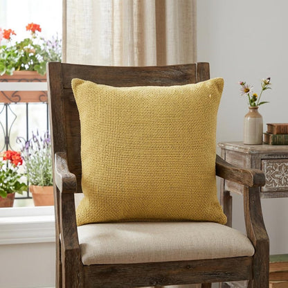 18" Cream Cotton Throw Pillow