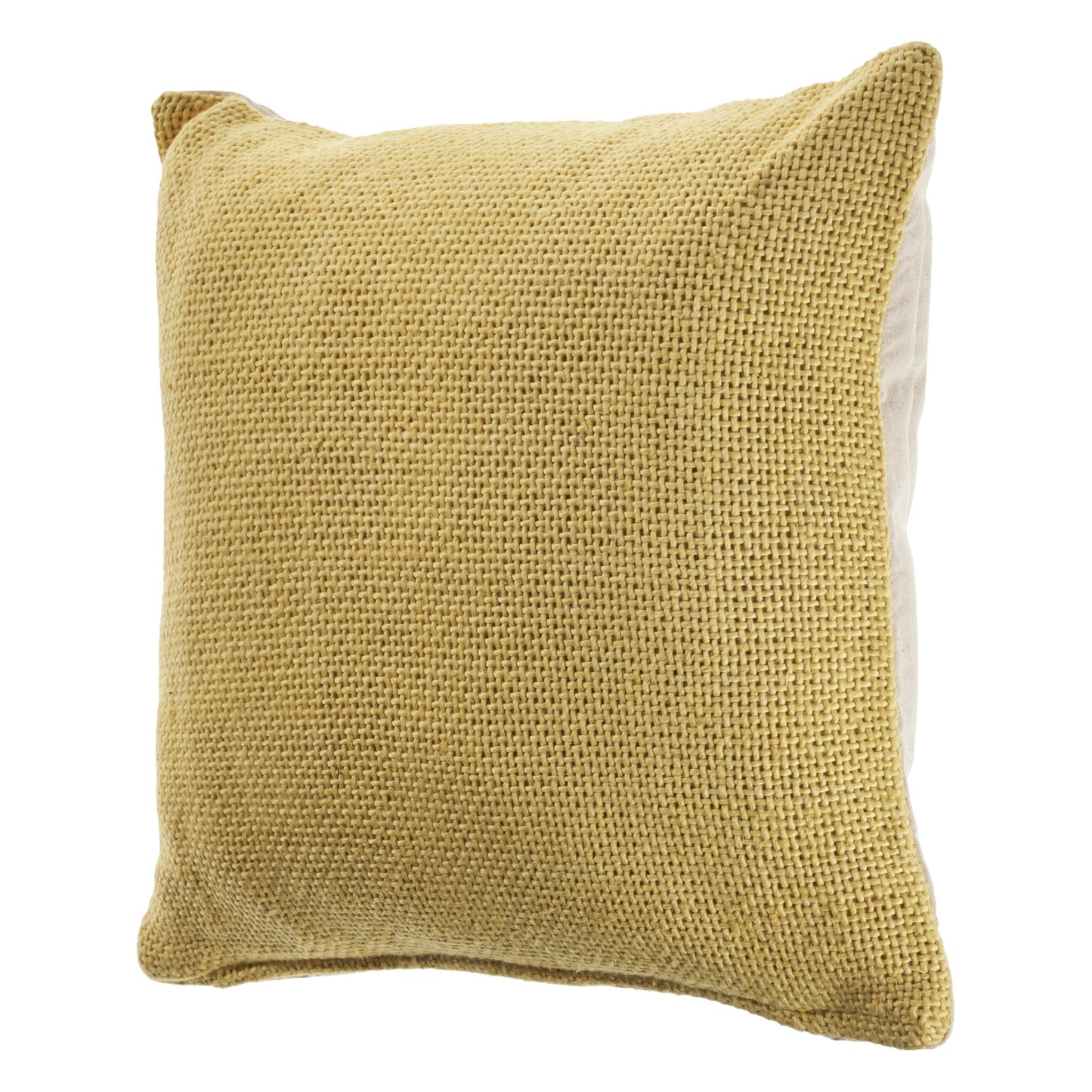 18" X 18" Cream 100% Cotton Zippered Pillow