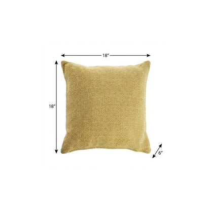 18" Cream Cotton Throw Pillow