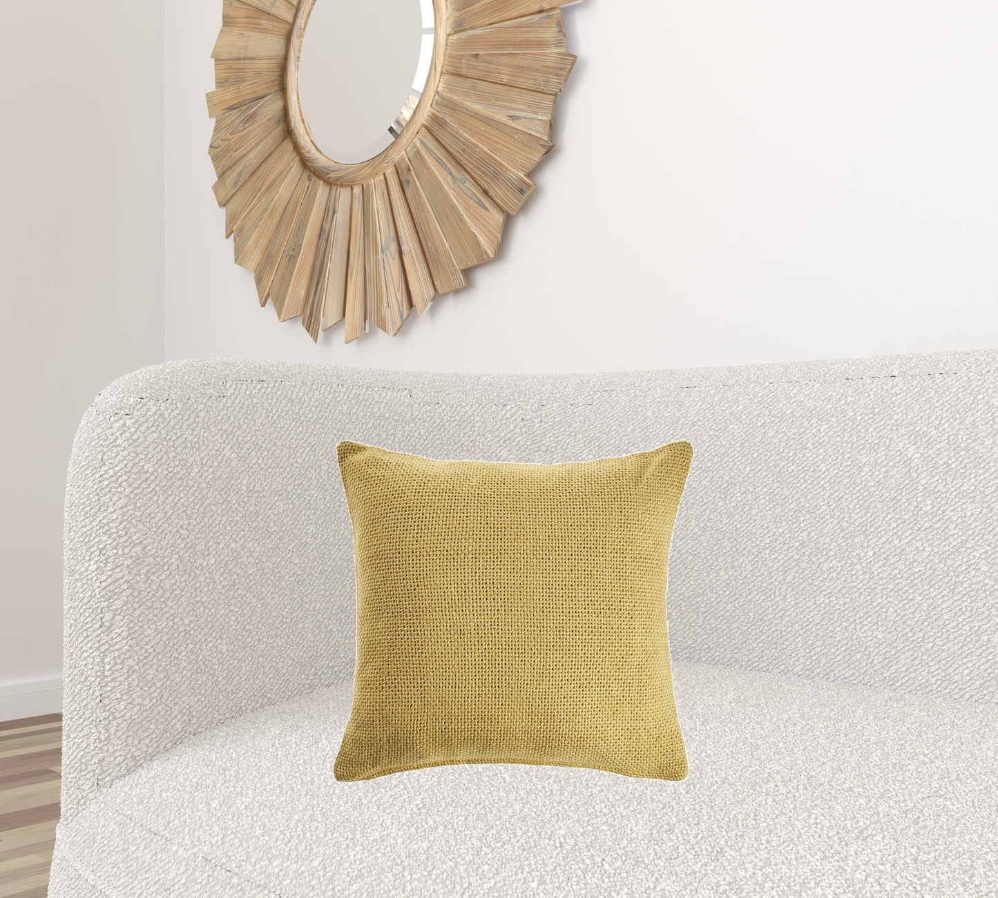 18" X 18" Cream 100% Cotton Zippered Pillow