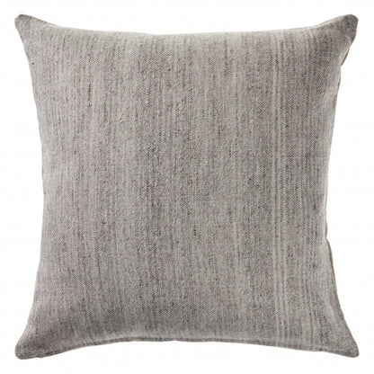 20" Gray Wool Throw Pillow