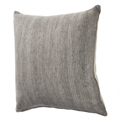 20" Gray Wool Throw Pillow