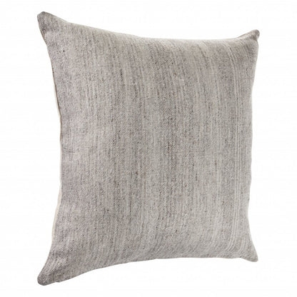 20" Gray Wool Throw Pillow